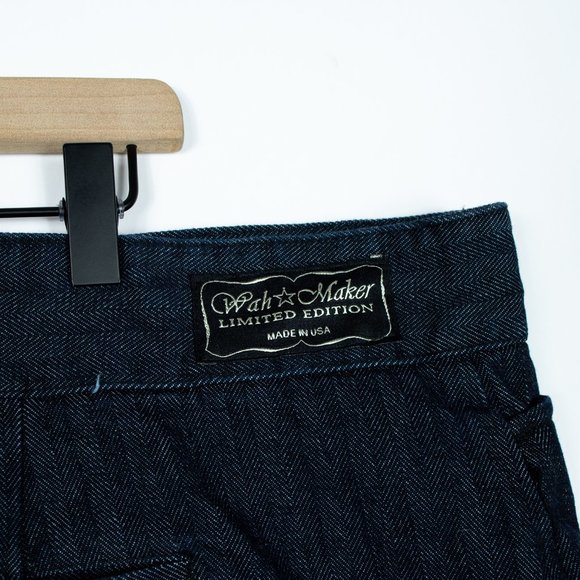 Wah Maker USA Back Cinch Dark Striped Jeans - Picture 4 of 6